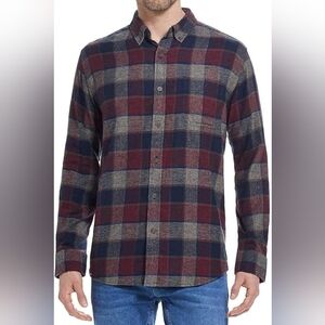 Weatherproof Vintage Men's 100% cotton Plaid Button up Size Large